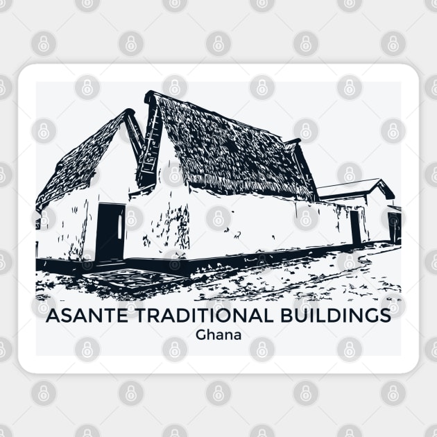 Asante Traditional Buildings - Ghana Magnet by Lakeric